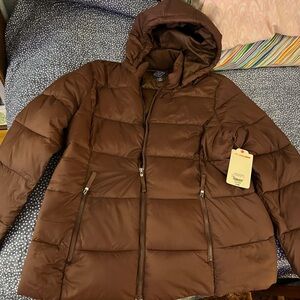St. John's Bay Brown Hooded Puffer Coat